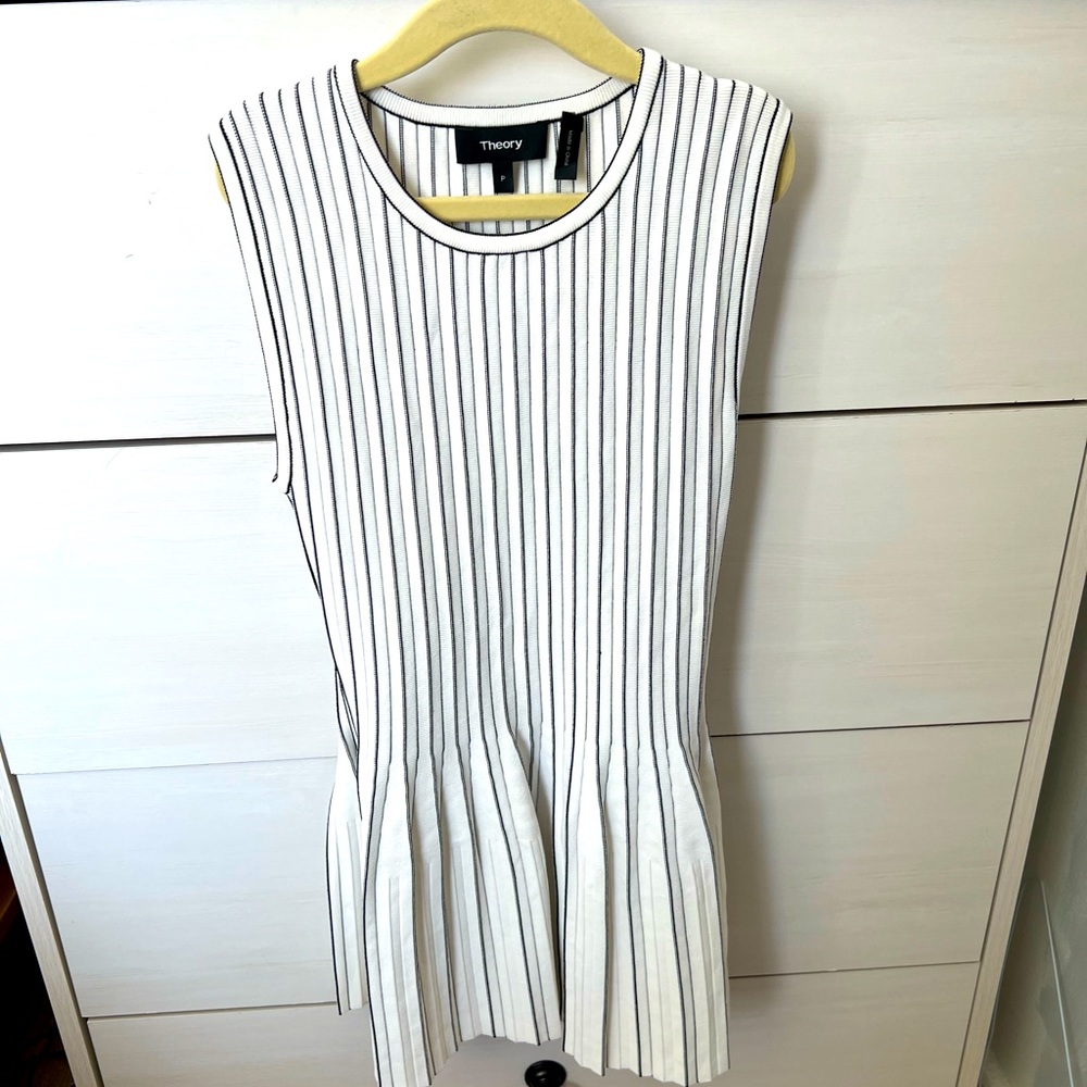 Theory Pinstripe Peplum Top
